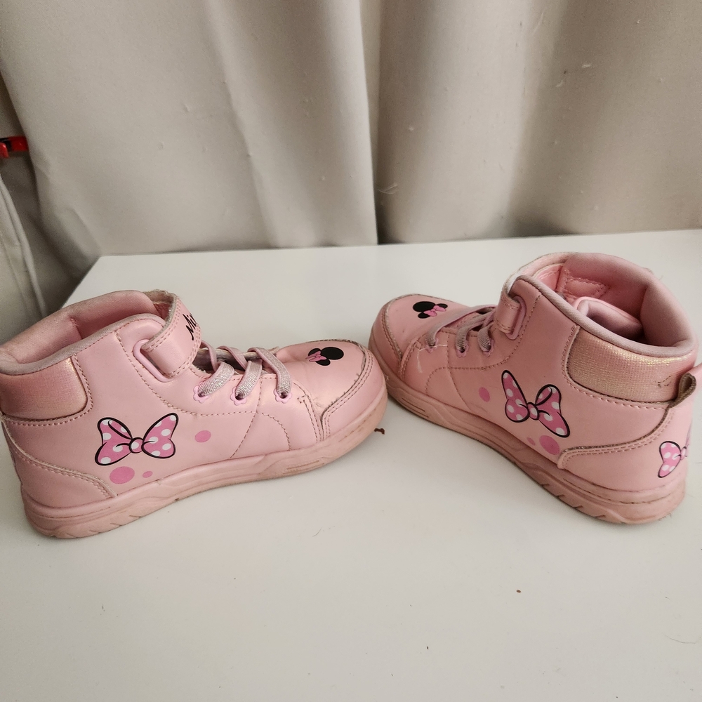 Disney Pink High-Top Sneakers with Bow Accents